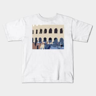 Colosseum in Rome With Tourists in the Way, graphic design Kids T-Shirt